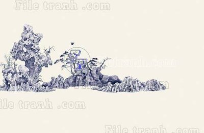 Download file gốc File tranh gốc tranh tường bích họa idochine trung quốc IDT180 (in lụa) nghệ thuật