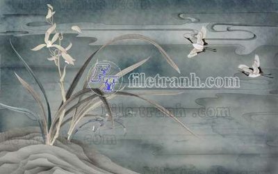 File gốc File tranh gốc tranh tường bích họa idochine trung quốc IDT332 (in lụa) tranh mã đáo