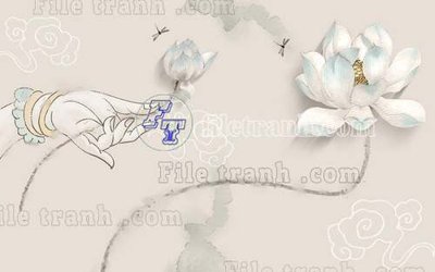 File PSD File tranh gốc tranh tường bích họa idochine trung quốc IDT402 (chất lượng in ấn)