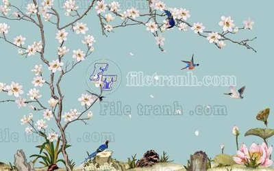 File in mica File tranh gốc tranh tường bích họa idochine trung quốc IDT438 (ảnh gốc) đẹp