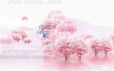 Download file File tranh gốc tranh tường bích họa idochine trung quốc IDT519 (gốc) in mica bàn thờ