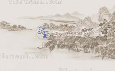 Hình ảnh file gốc in lụa File tranh gốc tranh tường bích họa idochine trung quốc IDT52