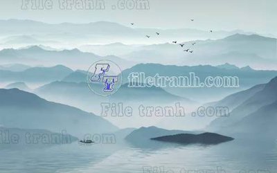 File in trần File tranh gốc tranh tường bích họa idochine trung quốc IDT669 (bản gốc) mây trời