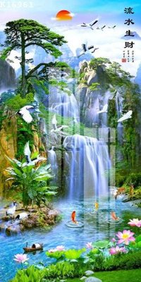 File tranh File gốc in tranh tổng hợp K16961 (bản gốc) in lụa dán tường