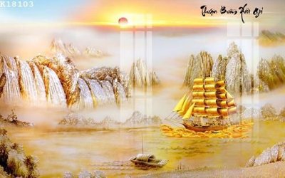 File tranh gốc in trần nhà File gốc in tranh tổng hợp K18103 3D