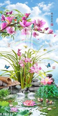 File gốc File gốc in tranh tổng hợp K18817 (in tráng gương) ốp tường