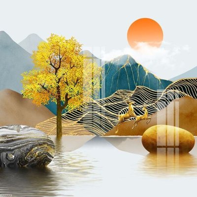 File tranh File gốc in tranh tổng hợp K22773 (ảnh gốc) in trần 3D