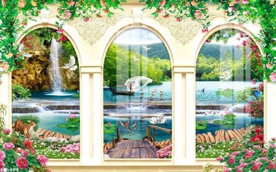 File in trần File gốc in tranh tổng hợp K25404 (bản gốc 3D) sống động