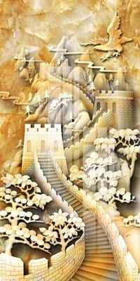 File tranh in trần 3D File gốc in tranh tổng hợp K25498 (ảnh gốc)