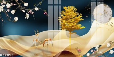 Download file gốc File gốc in tranh tổng hợp K32858 (in lụa) hoa lá