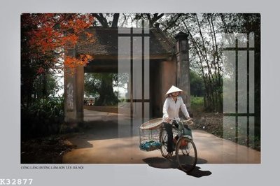 File gốc File gốc in tranh tổng hợp K32877 (in lụa) chi tiết cao