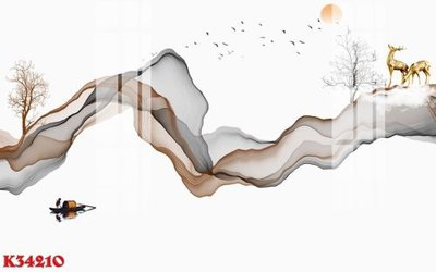 Ảnh gốc File gốc in tranh tổng hợp K34210 (nét căng) in mica