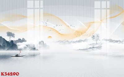 File in trần File gốc in tranh tổng hợp K34290 (bản gốc) bầu trời