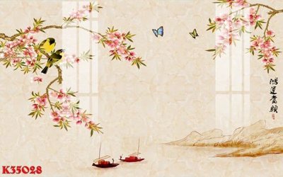 File in mica File gốc in tranh tổng hợp K35028 (bản gốc) làm vách ngăn