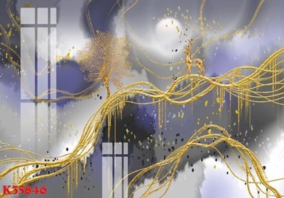 File tranh gốc in trần nhà File gốc in tranh tổng hợp K35846 3D