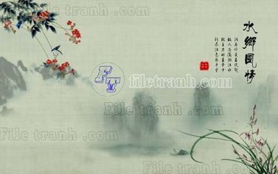 File tranh File gốc in tranh tổng hợp tường nền K40017 (gốc) phong cách tối giản