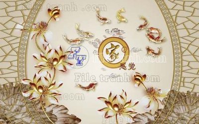 File gốc File gốc in tranh tổng hợp tường nền K40049 (in lụa) họa tiết 3D