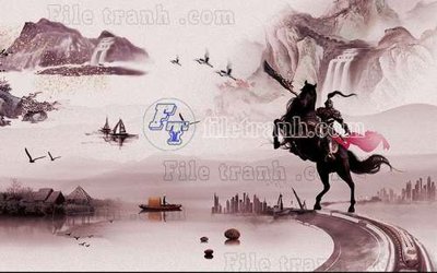 File gốc File gốc in tranh tổng hợp tường nền K40387 (in lụa) tranh mã đáo