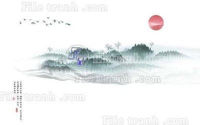 File gốc File gốc in tranh tổng hợp tường nền K40401 (in lụa) tranh phong thủy