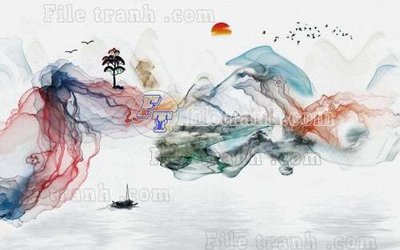 File gốc in tráng gương File gốc in tranh tổng hợp tường nền K40448 chi tiết