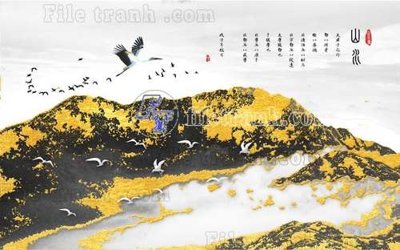 File tranh File gốc in tranh tổng hợp tường nền K40502 (gốc) phong cách tối giản