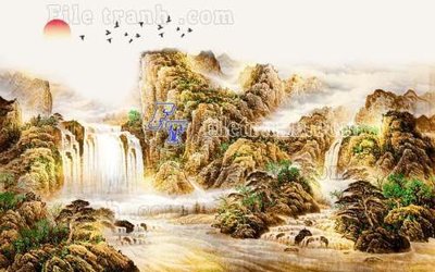 Tải file File gốc in tranh tổng hợp tường nền K40528 (gốc) chủ đề hoa sen