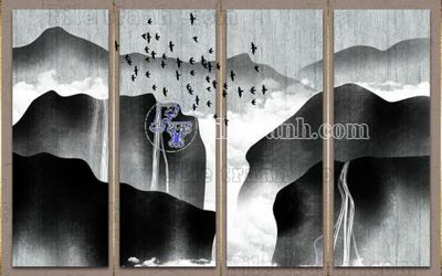 File in lụa File gốc in tranh tổng hợp tường nền K40712 (phong cảnh) File gốc in tranh tổng hợp tường nền K40712