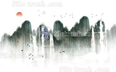 File in trần File gốc in tranh tổng hợp tường nền K40801 (file gốc) hoa văn 3D