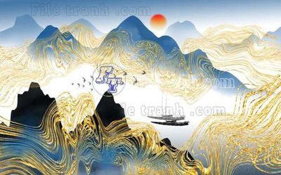 File gốc File gốc in tranh tổng hợp tường nền K40962 (in tráng gương) ốp tường