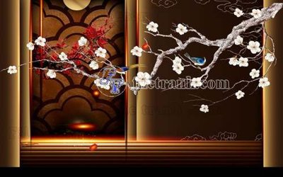 File tranh File gốc in tranh tổng hợp tường nền K41371 (file gốc) chủ đề phong thủy