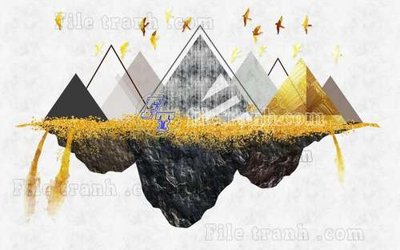 File gốc File gốc in tranh tổng hợp tường nền K44055 (in lụa) tranh mã đáo