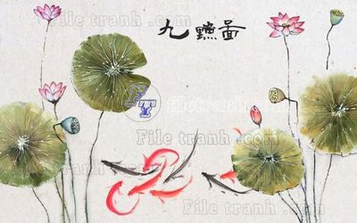 File tranh File gốc in tranh tổng hợp tường nền K44178 (file gốc) chủ đề phong thủy