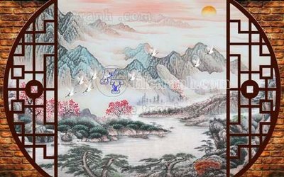 Ảnh gốc File gốc in tranh tổng hợp tường nền K44210 (độ nét cao) in tráng gương