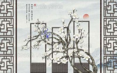 File gốc File gốc in tranh tổng hợp tường nền K44240 (in lụa) hoa văn cổ điển