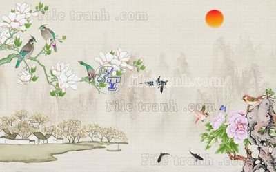 File tranh File gốc in tranh tổng hợp tường nền K44268 (ảnh gốc) không bị mờ