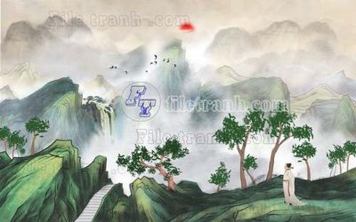 Tải file File gốc in tranh tổng hợp tường nền K44333 (gốc) chủ đề hoa sen