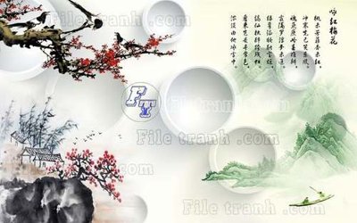 File gốc File gốc in tranh tổng hợp tường nền K44475 (in mica) trang trí