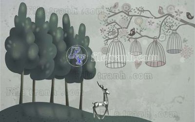 File tranh gốc in trần nhà File gốc in tranh tổng hợp tường nền K44663 3D