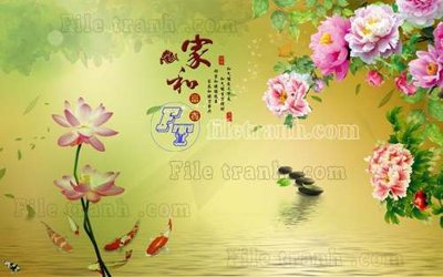 File in trần File gốc in tranh tổng hợp tường nền K44668 (bản gốc) hoa văn