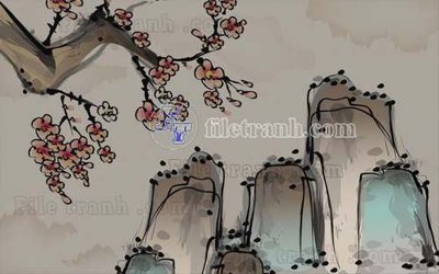 File tranh File gốc in tranh tổng hợp tường nền K44928 (bản gốc) in lụa 3D