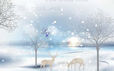 Download file gốc File tranh gốc dán tường hươu nai sừng K47009 (in mica) trang trí