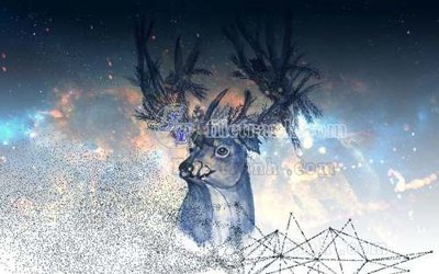 File in trần File tranh gốc dán tường hươu nai sừng K47016 (file gốc) xuyên sáng