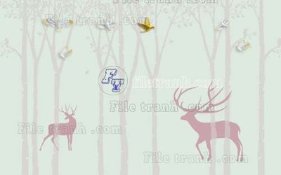 File tranh File tranh gốc dán tường hươu nai sừng K47038 (gốc) chủ đề động vật