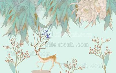File in trần File tranh gốc dán tường hươu nai sừng K47048 (bản gốc) trời sao