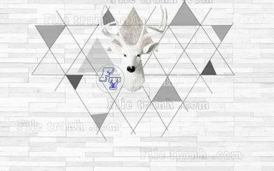 Download file gốc File tranh gốc dán tường hươu nai sừng K47091 (in mica) trong suốt