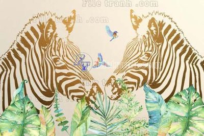 Tải file File tranh gốc dán tường hươu nai sừng K47133 (gốc) in ấn chất lượng