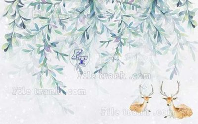 Tải file gốc File tranh gốc dán tường hươu nai sừng K47183 (bản PSD) còn layer