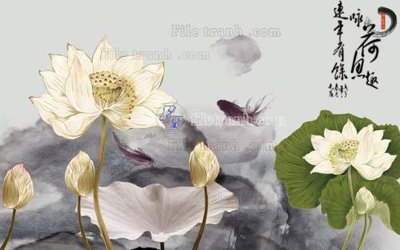 File gốc File tranh gốc tranh tường hoa 3d đẹp K48054 (in 3D) cho trang trí