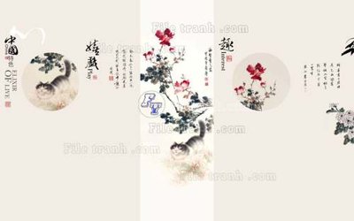 File gốc File tranh gốc tranh tường hoa 3d đẹp K48134 (chuẩn CMYK) cho nhà in