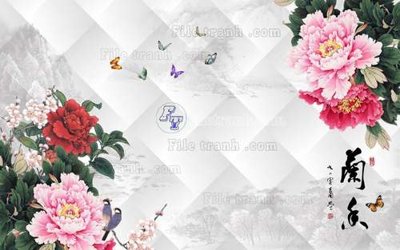 File tranh File tranh gốc tranh tường hoa 3d đẹp K48174 (ảnh gốc) cho in ấn kỹ thuật số